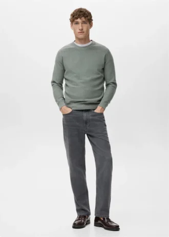 Maglione in cotone lavorato a maglia microstrutturato