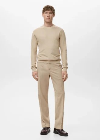 Maglione in cotone lavorato a maglia microstrutturato