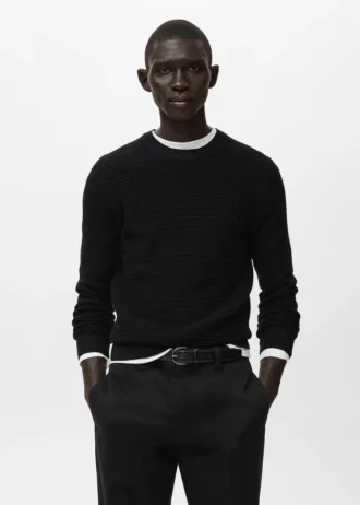 Maglione in maglia strutturata 100% cotone