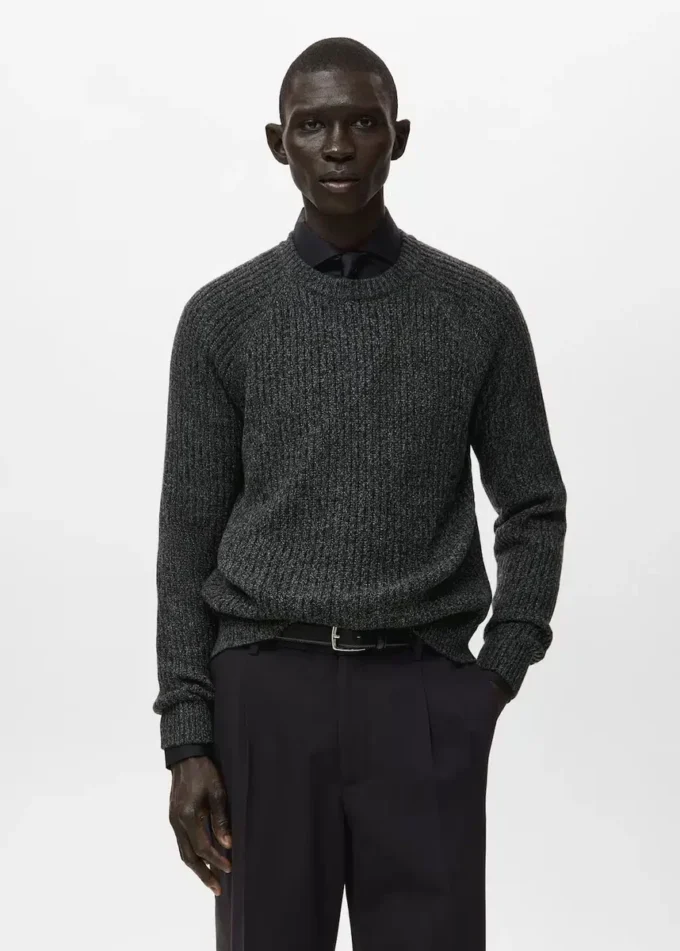 Maglione in misto lana a costine Maglione in misto lana a costine