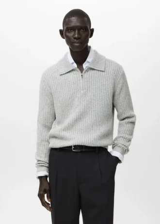 Maglione in misto lana con zip