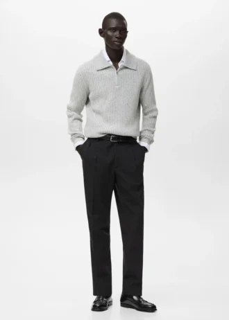 Maglione in misto lana con zip