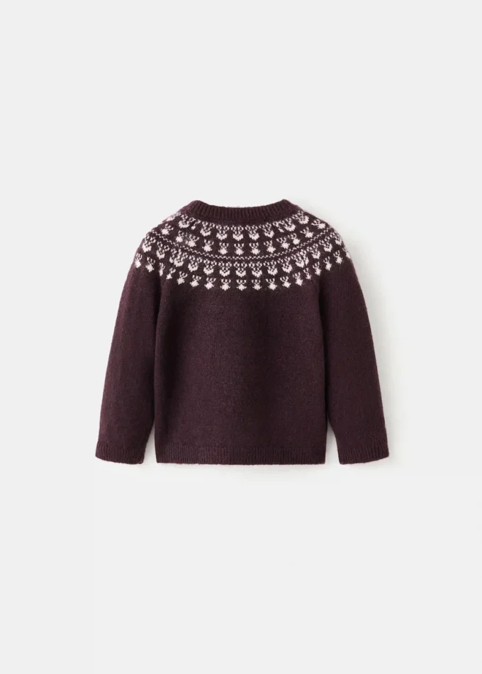 Maglione jacquard con bottoni Maglione jacquard con bottoni