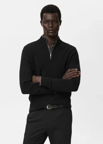 Maglione lavorato a maglia con collo Perkins