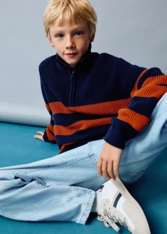 Maglione lavorato a maglia con collo Perkins