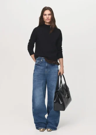 Maglione lavorato a maglia con collo Perkins