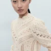 Maglione lavorato a maglia con dettagli in pizzo Maglione lavorato a maglia con dettagli in pizzo