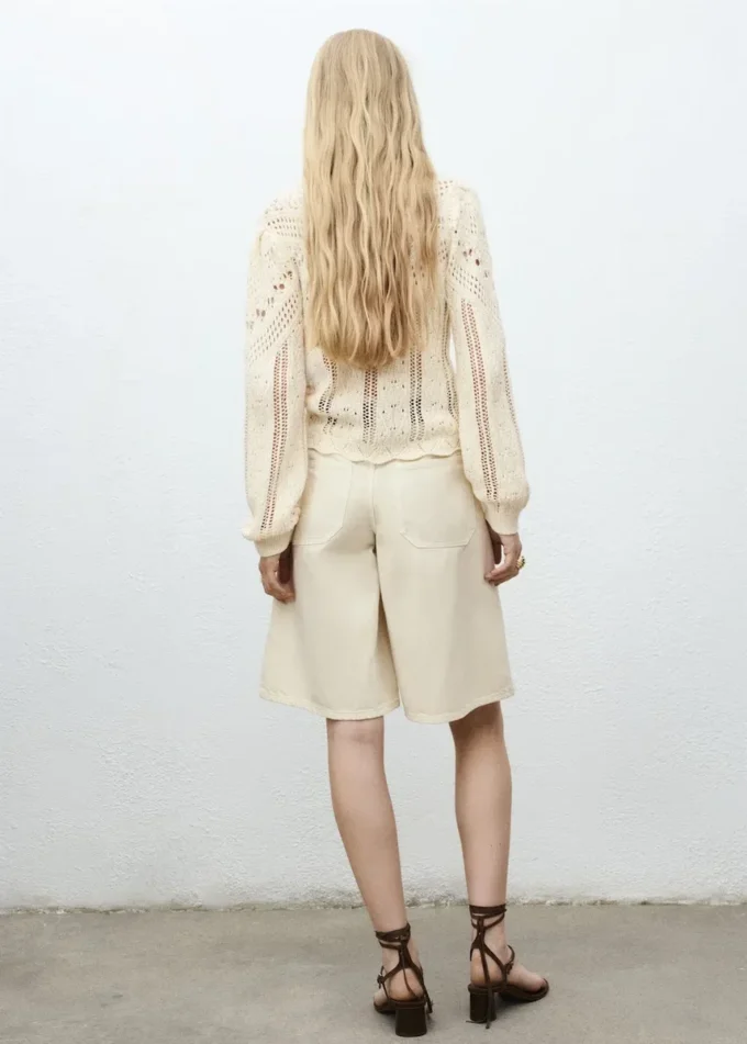 Maglione lavorato a maglia con dettagli in pizzo Maglione lavorato a maglia con dettagli in pizzo