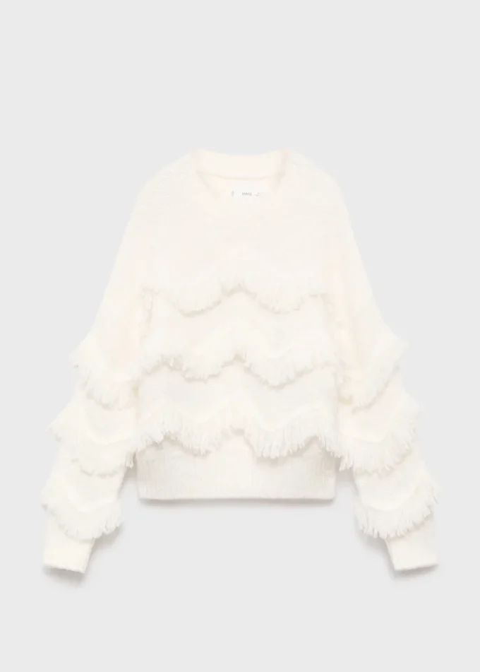 Maglione lavorato a maglia con frange Maglione lavorato a maglia con frange