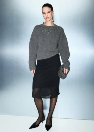 Maglione lavorato a maglia con paillettes