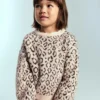 Maglione lavorato a maglia con stampa leopardata Maglione lavorato a maglia con stampa leopardata