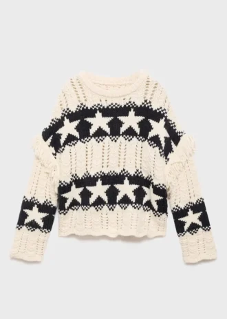 Maglione lavorato a maglia con stelle