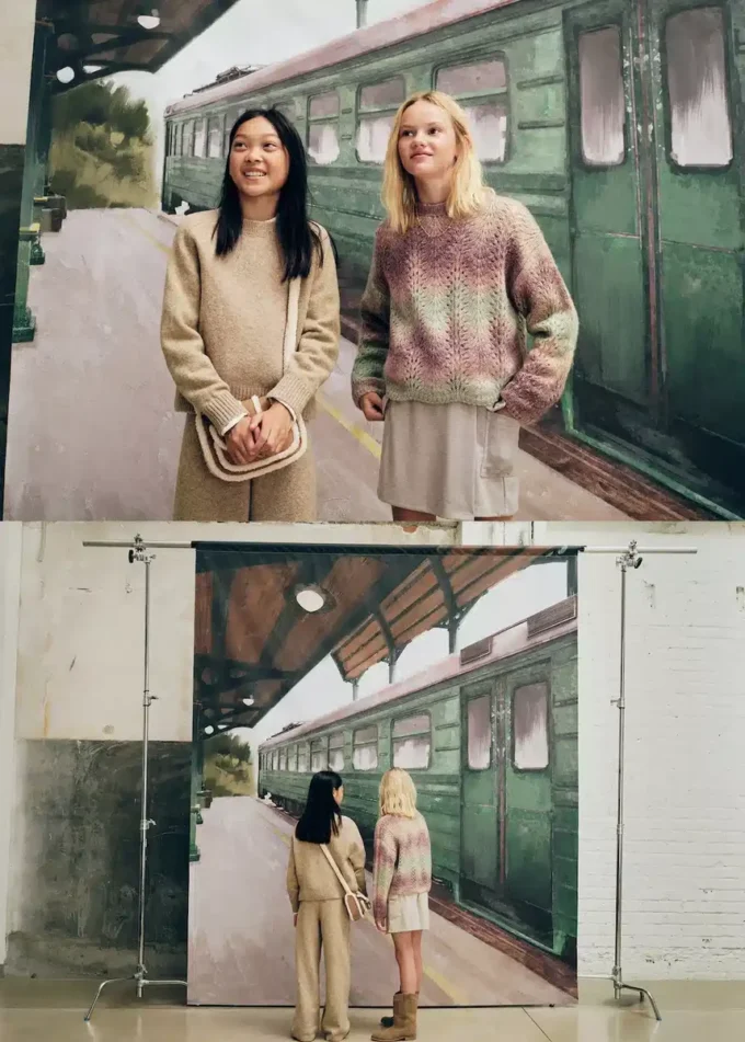 Maglione lavorato a maglia multicolore Maglione lavorato a maglia multicolore