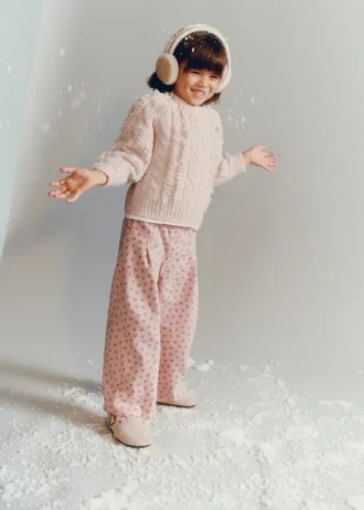 Pantaloni dritti a fiori