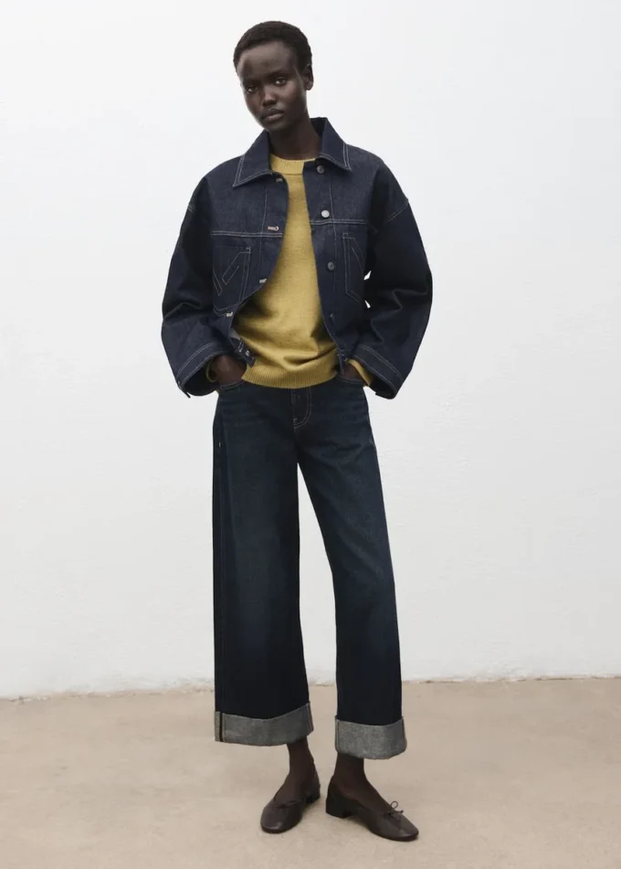 Maglione oversize con bordi a costine Maglione oversize con bordi a costine