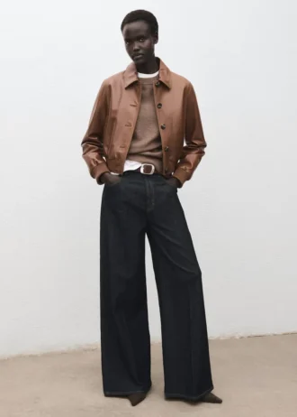 Maglione oversize con bordi a costine