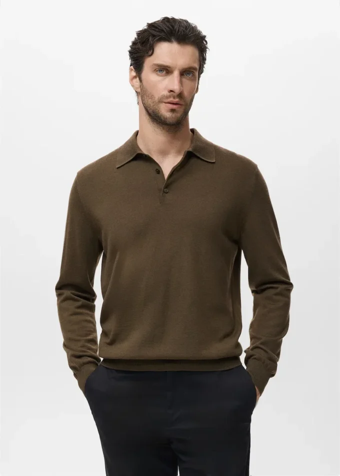 Maglione polo 100% lana merino Maglione polo 100% lana merino