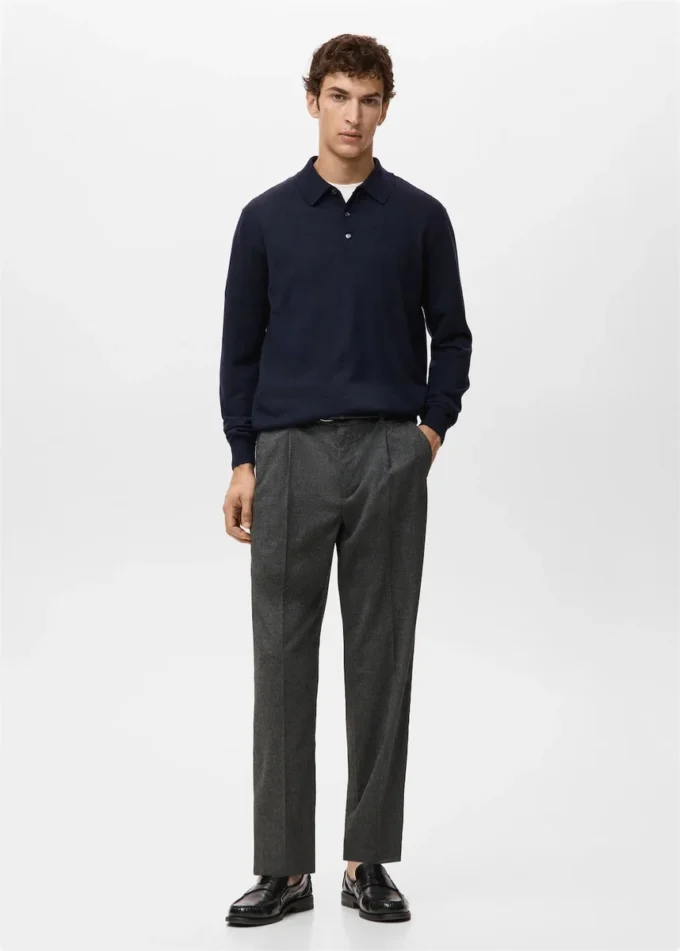 Maglione polo 100% lana merino Maglione polo 100% lana merino