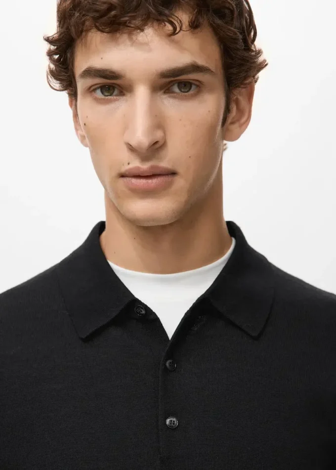 Maglione polo 100% lana merino Maglione polo 100% lana merino