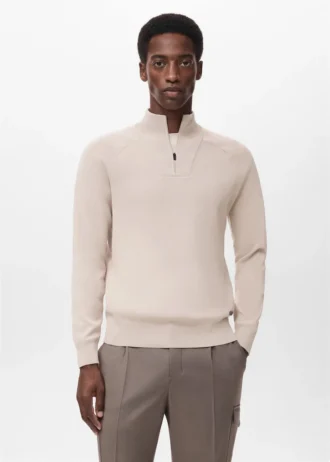 Maglione traspirante con collo a zip