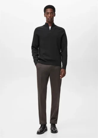 Maglione traspirante con collo a zip