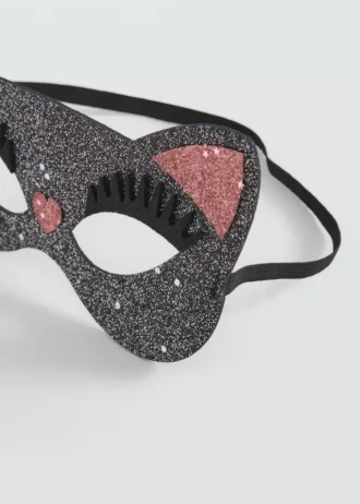Maschera gattino glitterata Maschera gattino glitterata