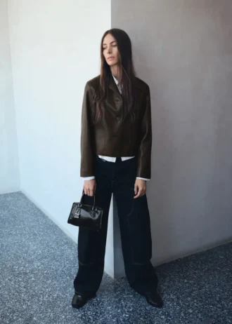 Mini borsa lucida con manici