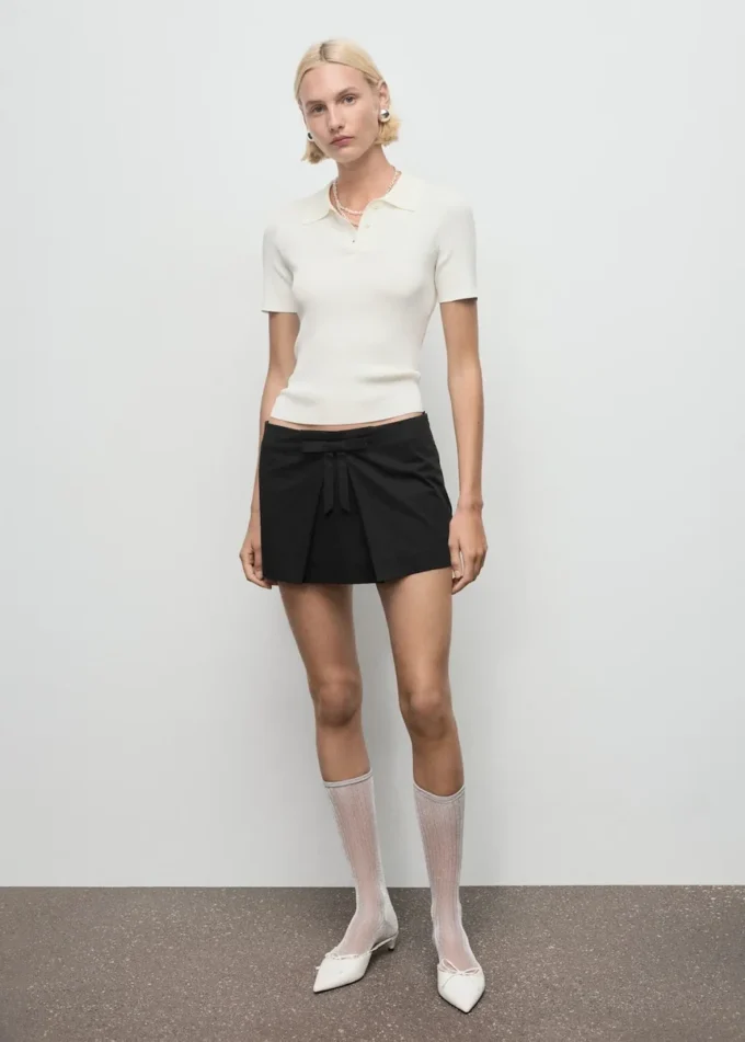 Mini gonna-pantaloncino con fiocco Mini gonna-pantaloncino con fiocco