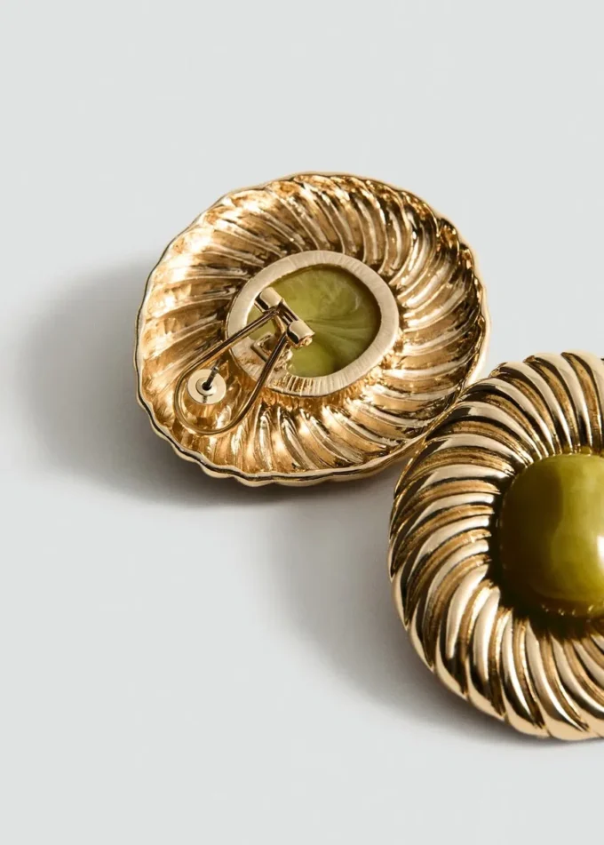 Orecchini combinati in resina testurizzata Orecchini combinati in resina testurizzata