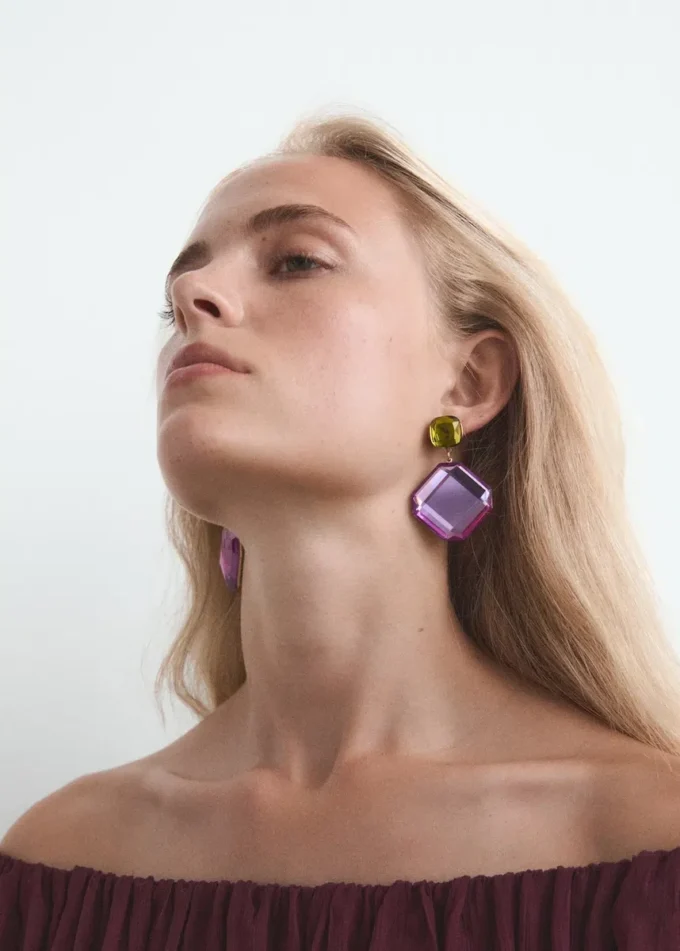 Orecchini pendenti bicolore