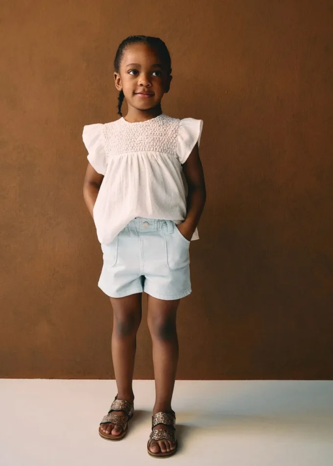 Pantaloncini paperbag in denim Pantaloncini paperbag in denim