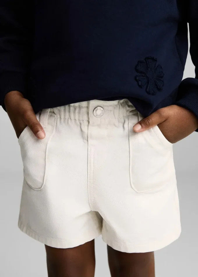 Pantaloncini paperbag in denim