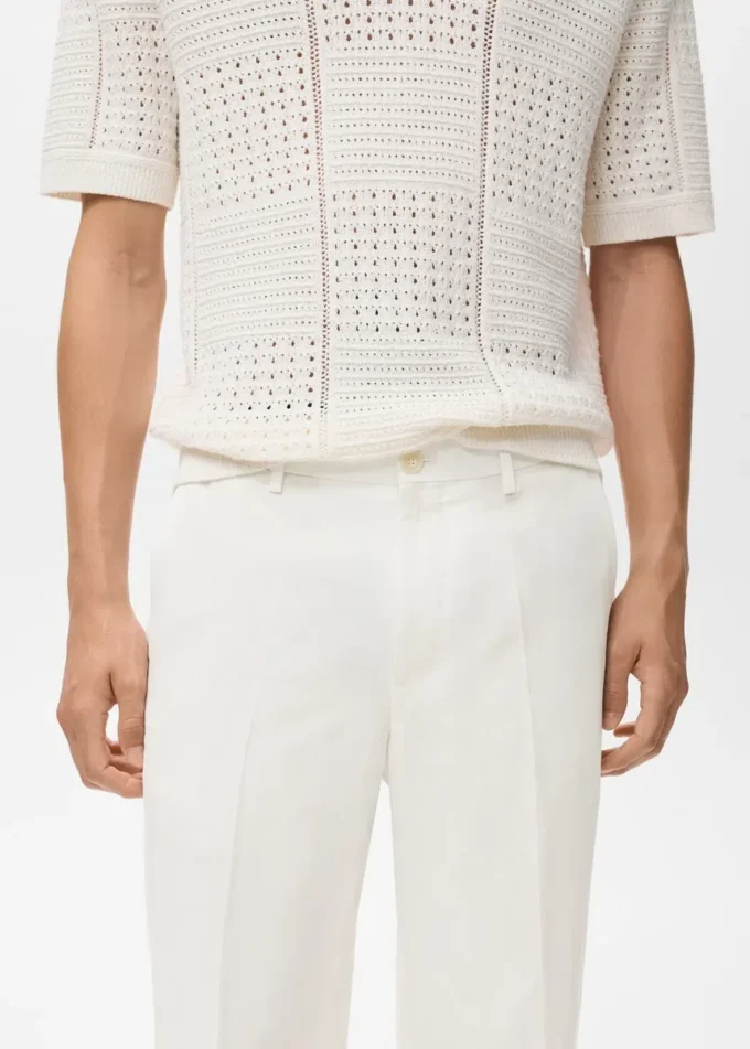 Pantaloni a gamba dritta in misto lino e lyocell