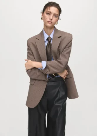 Pantaloni a gamba larga in ecopelle