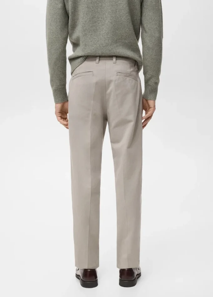 Pantaloni a piega dritti in cotone e lyocell Pantaloni a piega dritti in cotone e lyocell