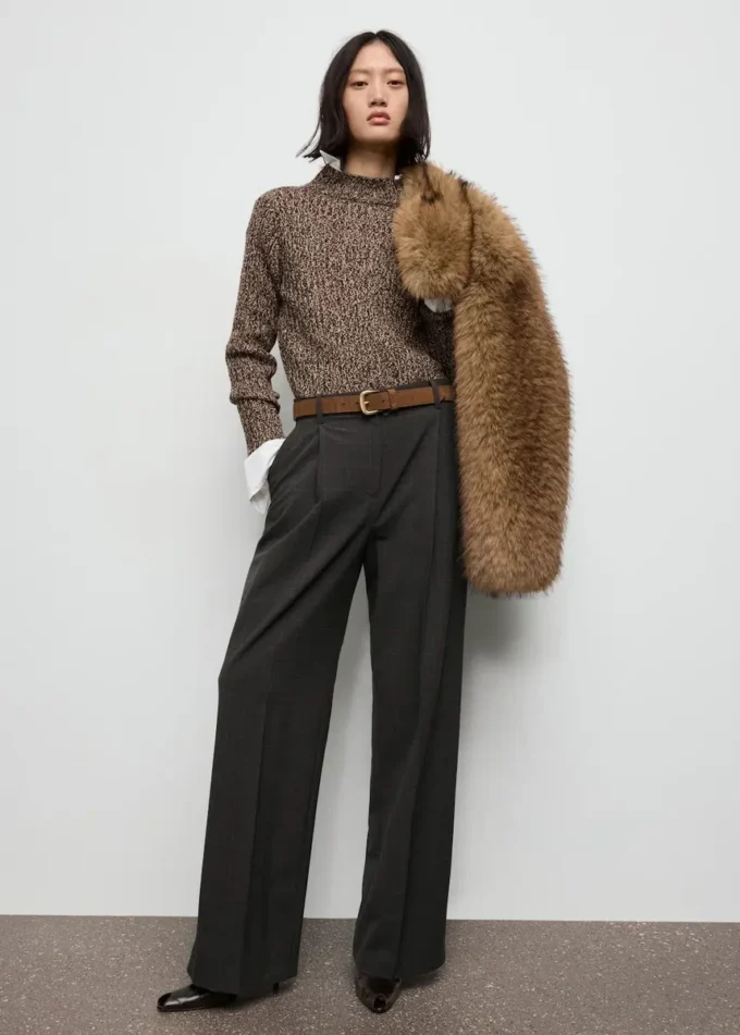 Pantaloni a pieghe a quadri Pantaloni a pieghe a quadri