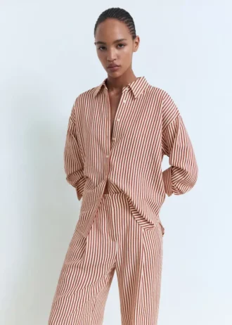 Pantaloni a righe con pinces