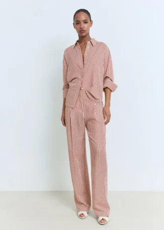 Pantaloni a righe con pinces