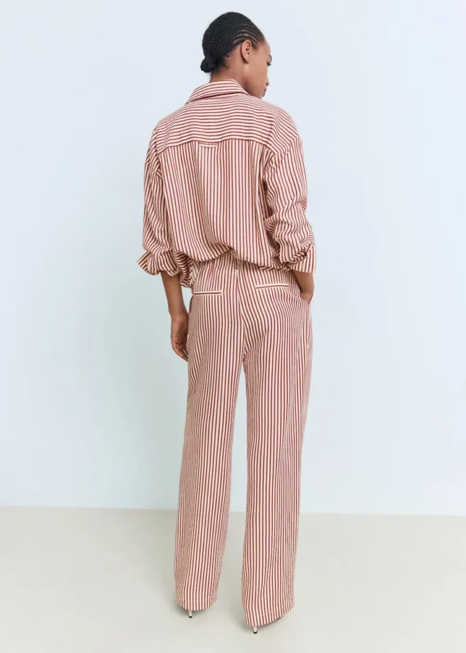 Pantaloni a righe con pinces