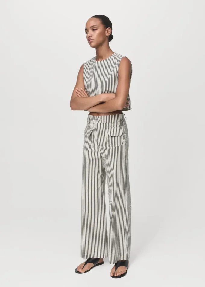 Pantaloni a righe con tasche