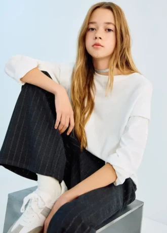 Pantaloni a righe in lurex