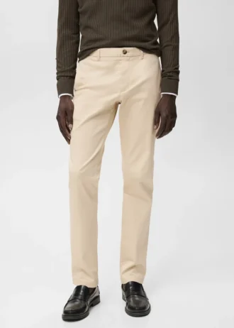 Pantaloni chino slim fit in twill Barna