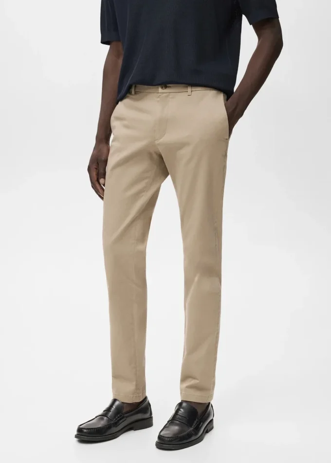 Pantaloni chino slim fit in twill Barna Pantaloni chino slim fit in twill Barna