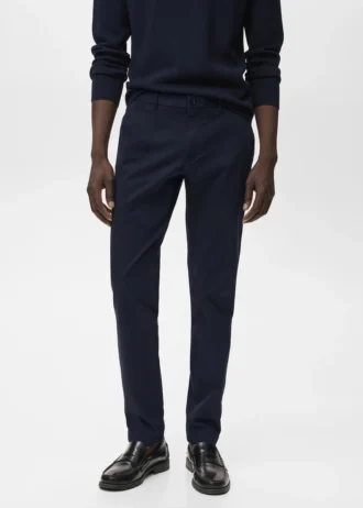Pantaloni chino slim fit in twill Barna