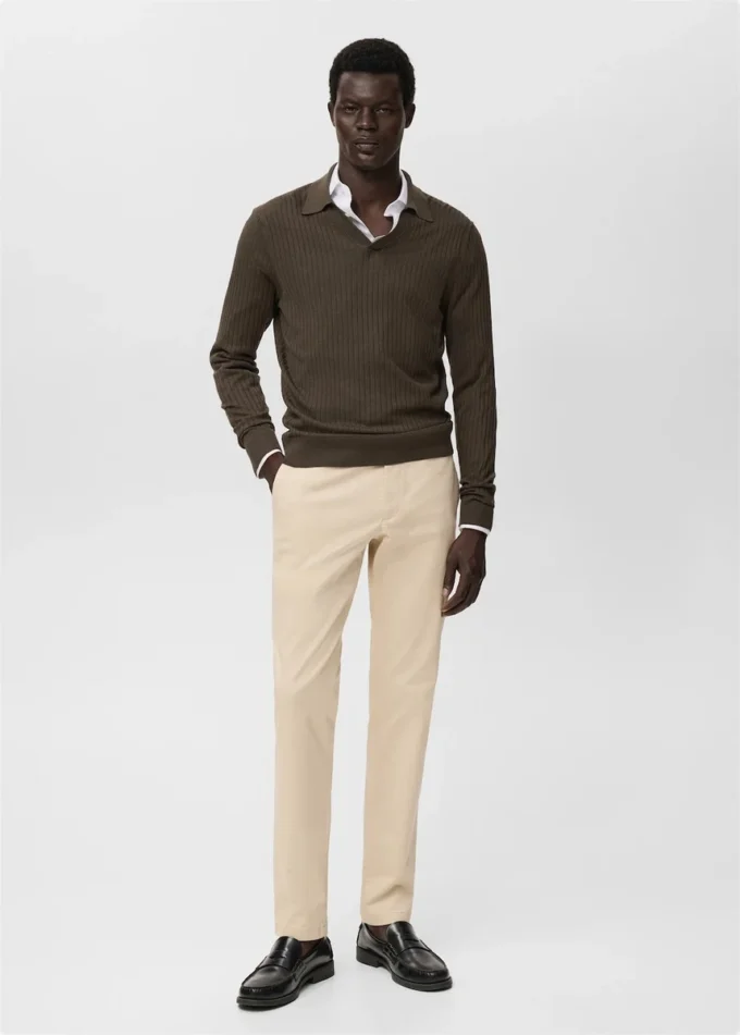 Pantaloni chino slim fit in twill Barna Pantaloni chino slim fit in twill Barna