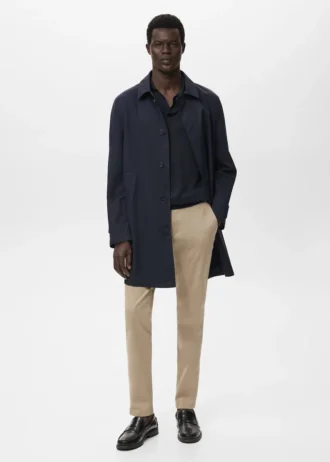 Pantaloni chino slim fit in twill Barna