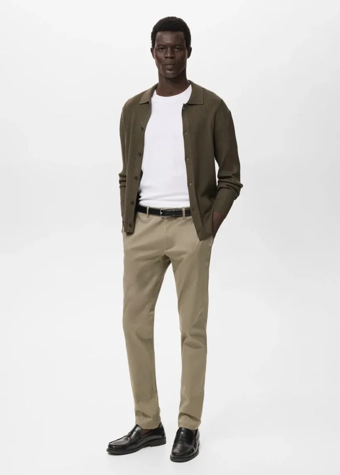 Pantaloni chino slim fit in twill Barna Pantaloni chino slim fit in twill Barna