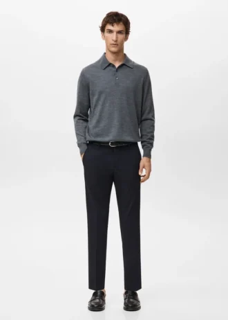 Pantaloni chino slim fit in twill Barna