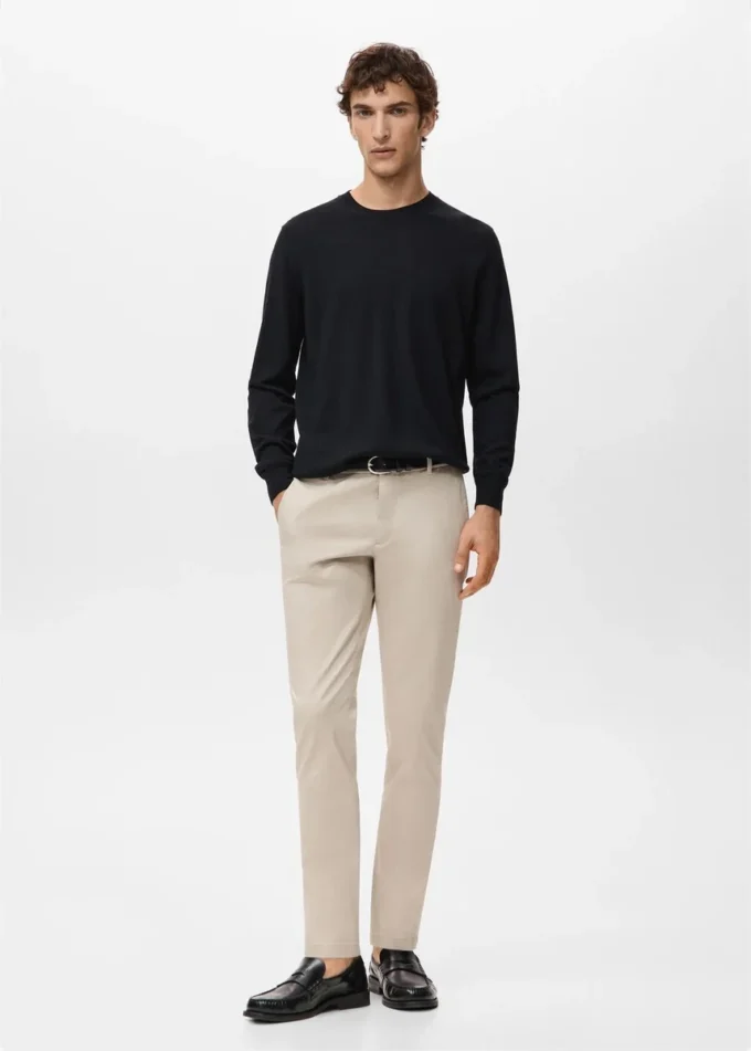 Pantaloni chino slim fit in twill Barna Pantaloni chino slim fit in twill Barna