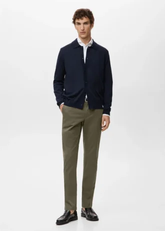 Pantaloni chino slim fit in twill Barna